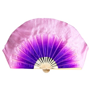 黄土高坡舞蹈扇子跳舞扇真丝双面紫粉渐变秧歌扇广场舞跳舞表演出