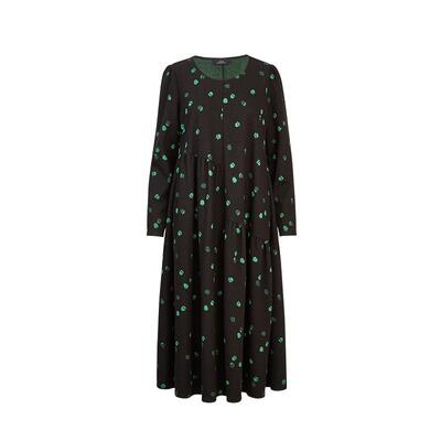 【可颂裙】AUM噢姆2025年冬季新款圆领印花撞色连衣裙休闲长裙女