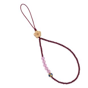 琼睿天然酒红石榴石手机挂链高级好看手腕挂绳女新款水晶挂件串珠本命年精致手机挂绳手机链挂饰手机壳吊坠