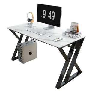 岩板书桌电脑桌台式客厅家用单人办公桌简约写字桌工作台定制桌子