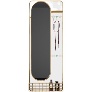 挂墙穿衣镜衣帽架一体家用挂衣架衣帽架不占空间试衣镜不占空间