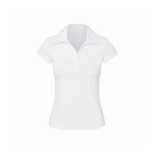 店主私服｜赞不绝口！v领正肩美式休闲运动风polo衫T恤女显瘦短袖