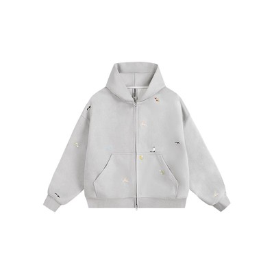 绿色卫衣外套女潮牌趣味猫猫开衫