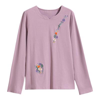 常规妈妈纯棉长袖T恤中年秋装