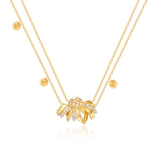 《追光者》原创复古设计高级感气质向日葵纯银镀金锁骨颈项链女仙