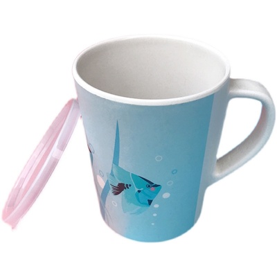 竹纤维有手柄卡通风小孩子饮水杯