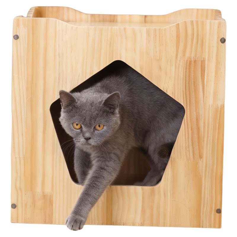双层实木猫咪狗窝环保健康保暖屋