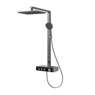 Kiiid增压腰喷水压调节全铜奶白枪灰色沐浴恒温淋浴花洒套装家用