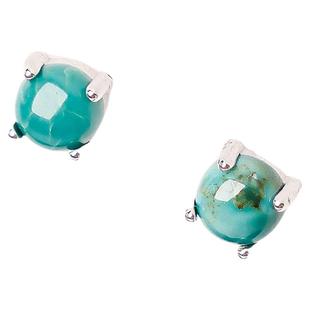 ClaraAsh S925银绿松石耳钉女藏式复古百搭小众个性中性风耳饰男