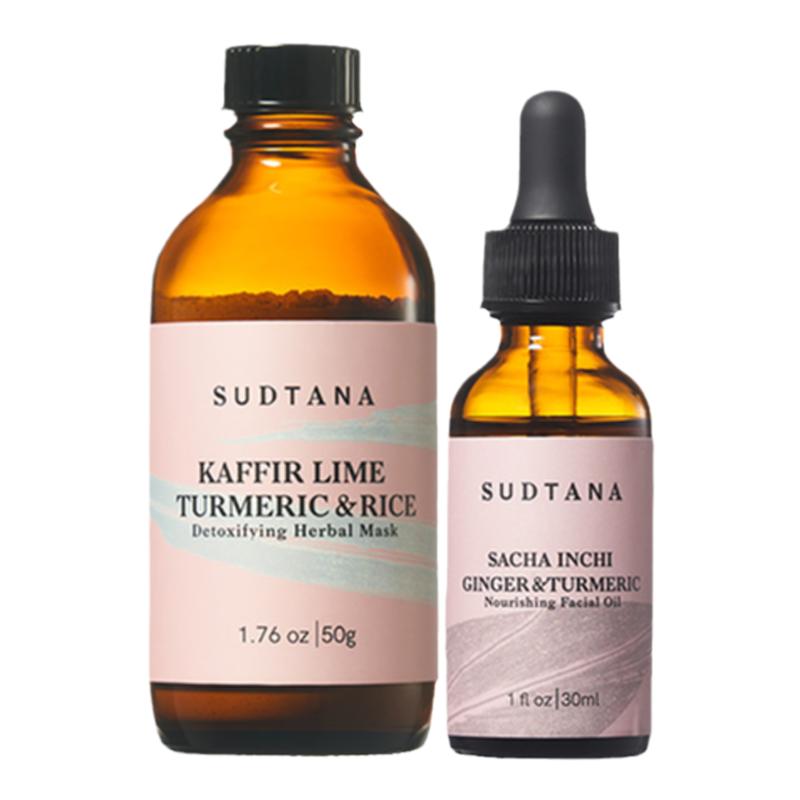 SUDTANA焕亮滋润抗氧套组姜黄面部精华油补水提亮清洁控油面膜