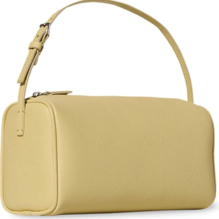 2025年新款欧美时尚百搭荔枝纹平纹圆桶小方包手提包枕头包