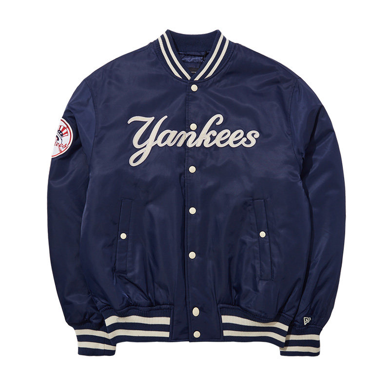New Era纽亦华秋季新款MLB美式徽章棒球服夹克男女保暖刺绣棉服潮
