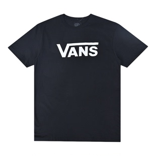 VANS范斯新款男子圆领短袖简约百搭黑色字母休闲T恤VN000KMZY28