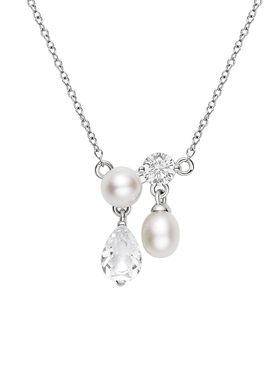 赫生天然淡水珍珠纯银锁骨链