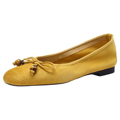 星期六红色单鞋女新款法式复古绒面平底鞋芭蕾舞鞋玛丽珍女鞋