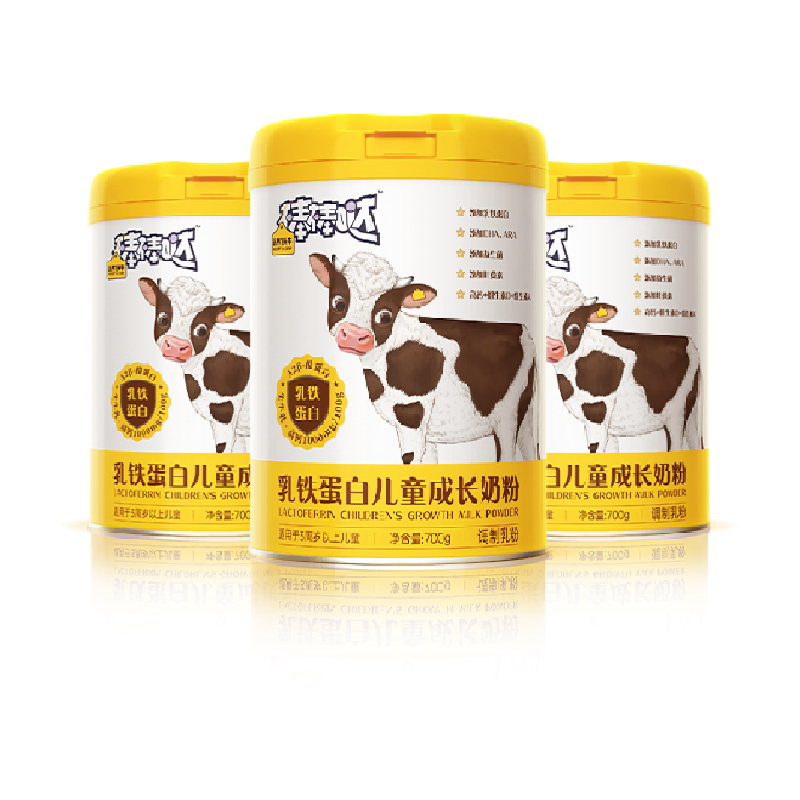 认养一头牛乳铁蛋白儿童奶粉3岁以上成长高钙营养牛奶粉700g*3罐