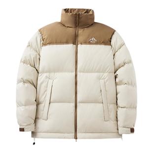 冬季山系羽绒服男新款美式潮牌休闲宽松拼色保暖白鸭绒面包服外套