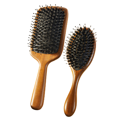 猪鬃毛气垫梳子顺发不打结气囊按摩女士专用长发家用静电檀木梳防