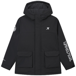 特步童装儿童防寒服男童工装羽绒服2025秋冬新款大童保暖外套冬装