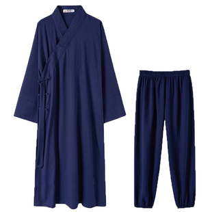 武当夏季三清领道袍男女款道士服装道衣斜襟长袍长褂道服男装大褂