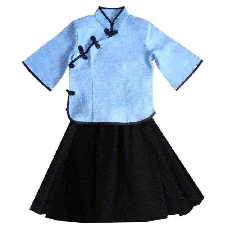 民国学生装女五四青年装复古民国风学生服中山装合唱舞台演出班服