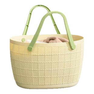 买菜篮子手提菜篮超市购物篮便携式仿藤编收纳篮脏衣篓洗澡篮