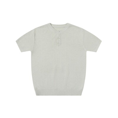 TGNS针织华夫格亨利领中性风短袖