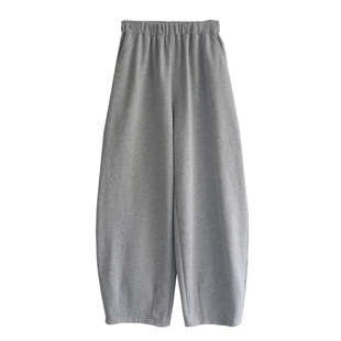 徐大脸吖定制 长绒棉松弛香蕉裤秋女直筒懒人休闲灰卫裤运动裤子