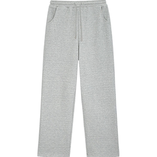 Juicy Couture橘滋休闲裤女2025年秋冬新款灰色抓绒加厚直筒长裤