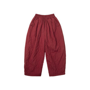 男童红色加绒灯笼裤冬新年款儿童男孩拜年服长裤