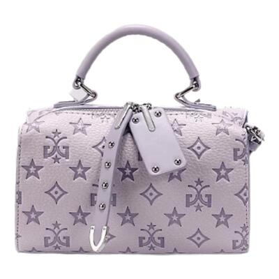 CallmeKitten真皮单肩紫色韵味手提波士顿枕头包包女2026新款女包