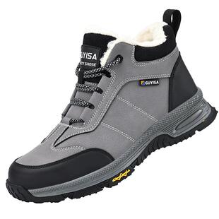 劳保鞋男款男士工地防砸防刺穿冬季耐磨钢头绝缘工作高帮加绒棉鞋