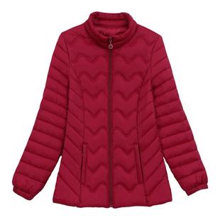 棉衣女短款轻薄中老年秋冬季外套修身羽绒棉服2025新款妈妈小棉袄