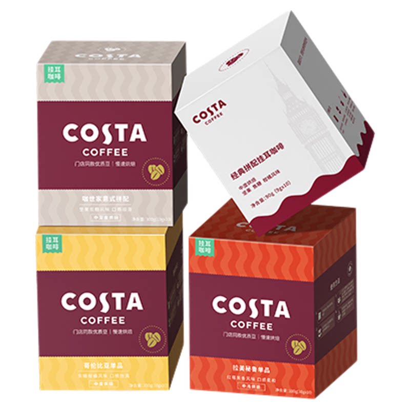 COSTA咖世家挂耳咖啡美式拿铁精品咖啡意式中烘多风味经典便携