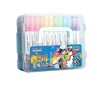 Touchmark双头丙烯马克笔不透色可叠色小学生美术专用软头丙烯笔儿童可水洗24色水彩笔36色彩色画画笔