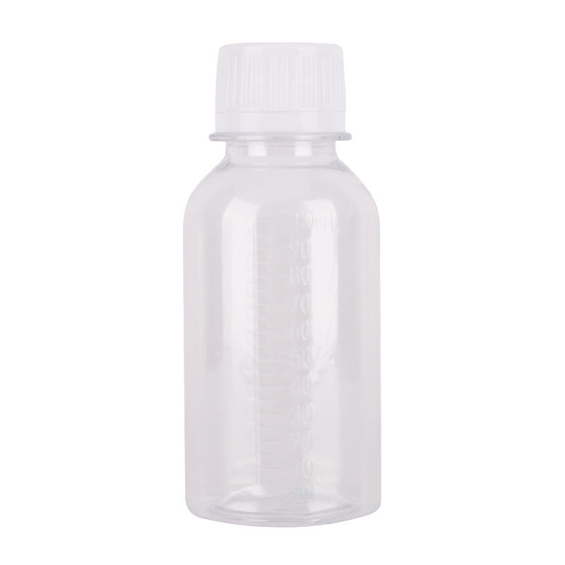 包邮50 100 200毫升带刻度透明液体塑料瓶小瓶子分装瓶带盖小药瓶