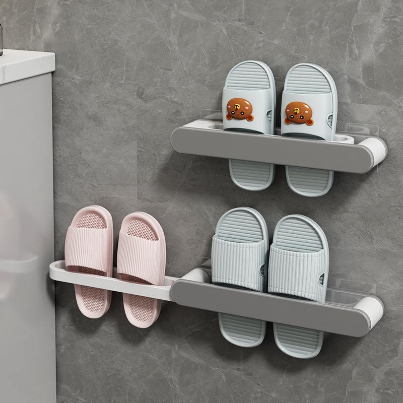 浴室免打孔拖鞋架卫生间神器厕所壁挂置物架托架架子收纳鞋子挂架