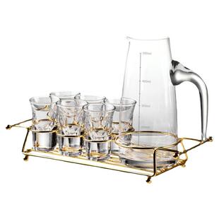 shot一口杯子弹杯洋酒杯杯架套装酒吧不锈钢吞杯创新线条酒杯架