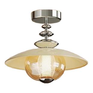 法式奶油过道吸顶灯中古风包豪斯厨卫灯玄关走廊入户创意玻璃灯具