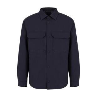 EMPORIO ARMANI/阿玛尼秋冬男士翻领衬衫式商务夹棉行政夹克外套