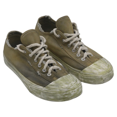 原创日本冈山泥染复古低帮帆布鞋