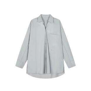 【迅系列】LESS棉质白色衬衫女斜襟设计感个性宽松衬衣2O4212740