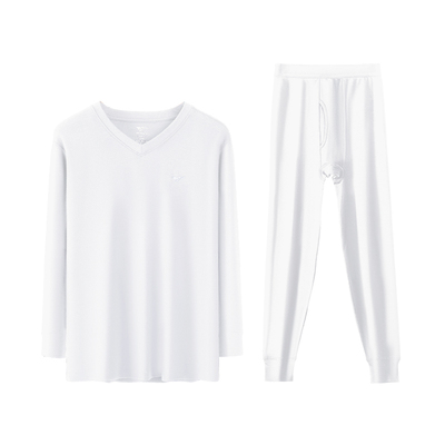 七匹狼纯白全棉男士秋衣秋裤套装