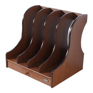 桌面文件架木质办公室资料档案整理文件夹学生书桌多格文具置物架