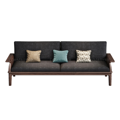 迪美尔现代新中式乌金木实木沙发