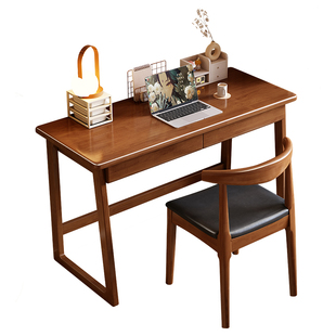 实木书桌不占地方电脑桌带抽屉小户型学生家用学习卧室书房工作台