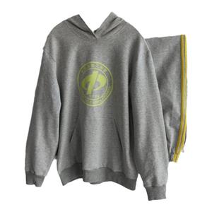 定制校服裤子纯棉灰色套头宽松连帽上衣北京二中春季休闲套装中性