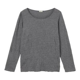 COTEMP SHIRT 14 25FW休闲大圆领褶皱长袖T恤上衣女