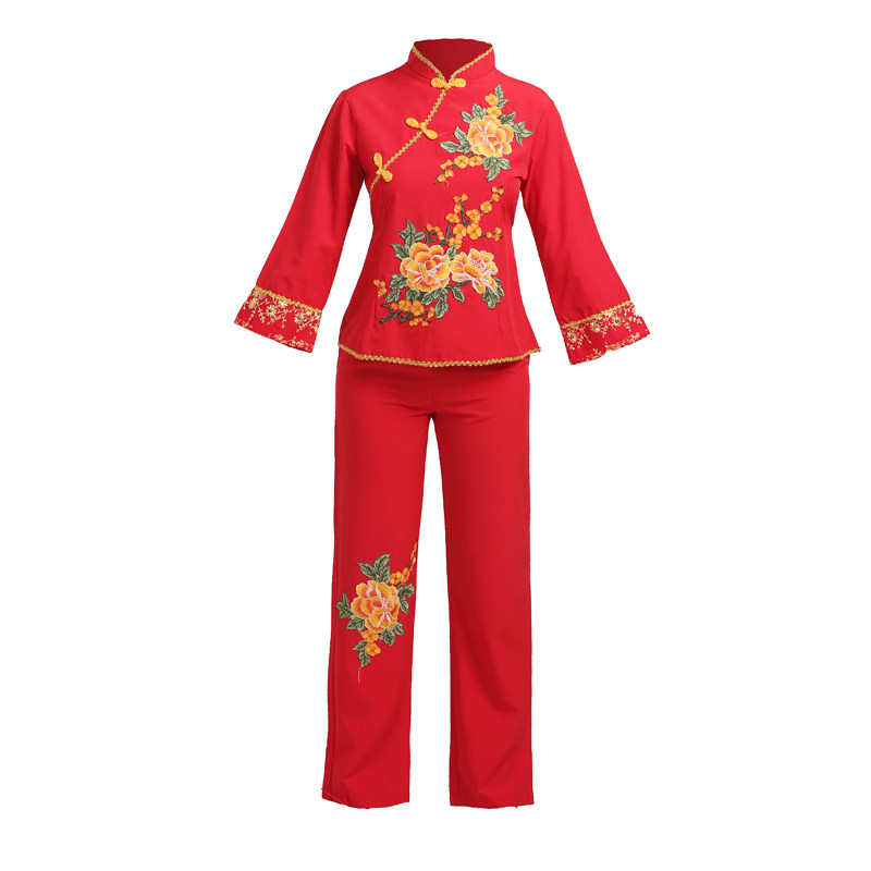2025新款广场舞服装套装成人女秧歌服演出服中老年扇子舞蹈腰鼓服