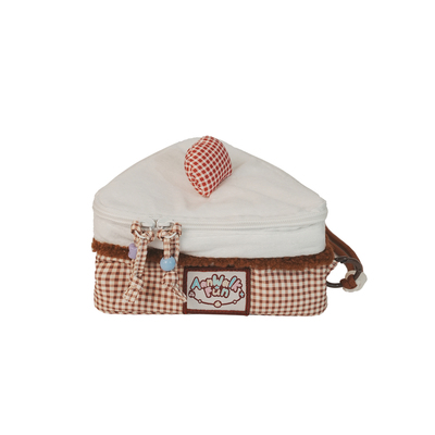 化妆包樱桃蛋糕撞色格纹大容量女